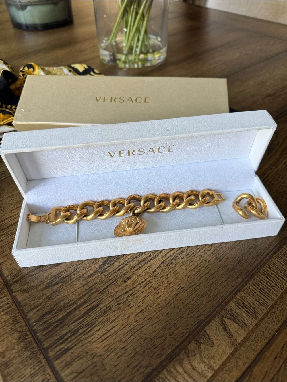 Versace Gold-Tone Medusa Charm Link Bracelet